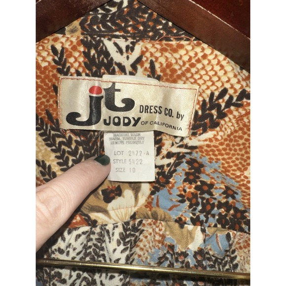 70s JT Dress Co by Jody of California Polyester Midi Dress Floral Wrap Boho VTG - Picture 2 of 9